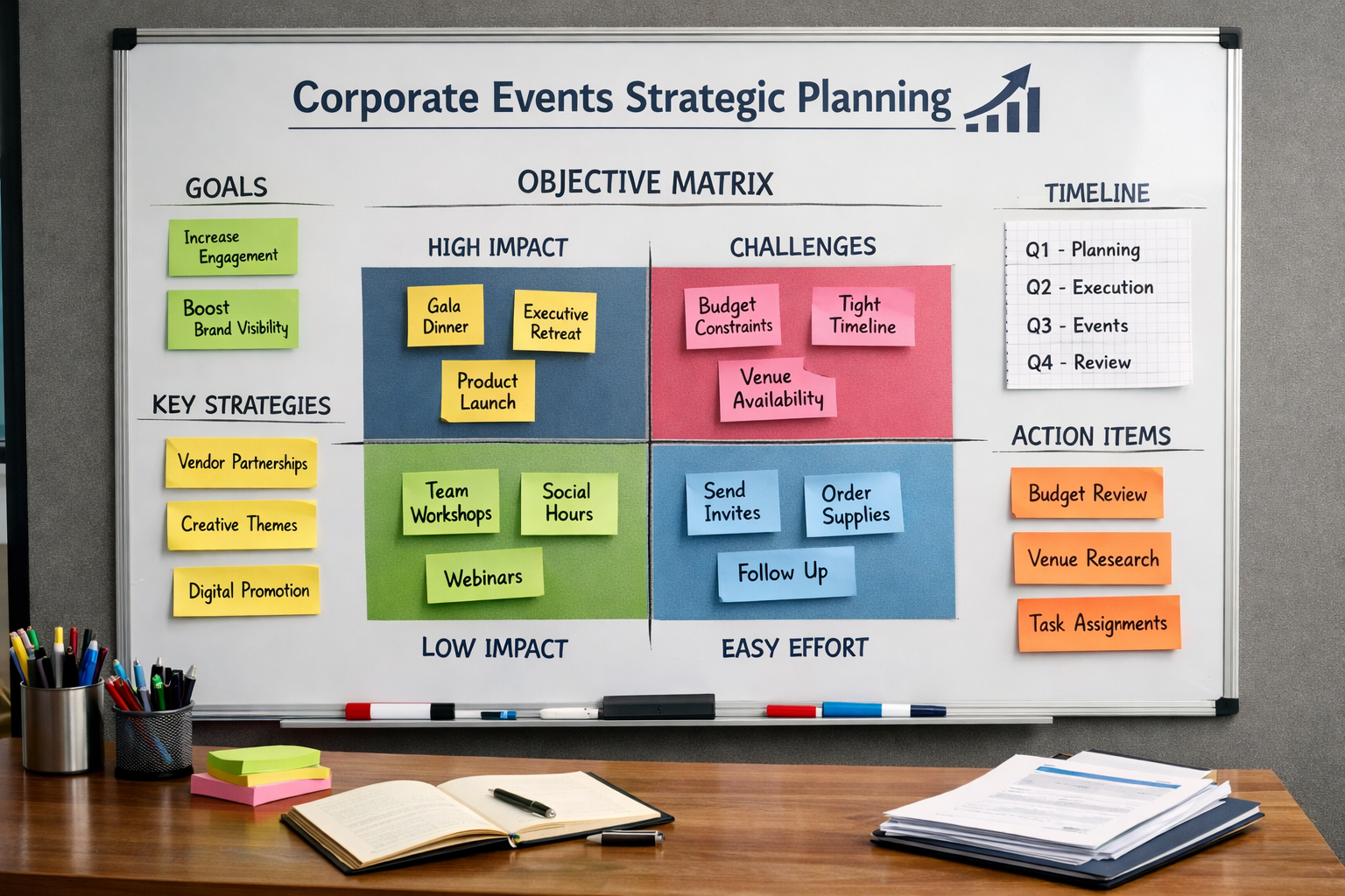 Etkinlik türleri ve hedef eşleştirme matrisi görselleştirmesi